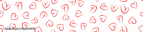 Red heart seamless pattern