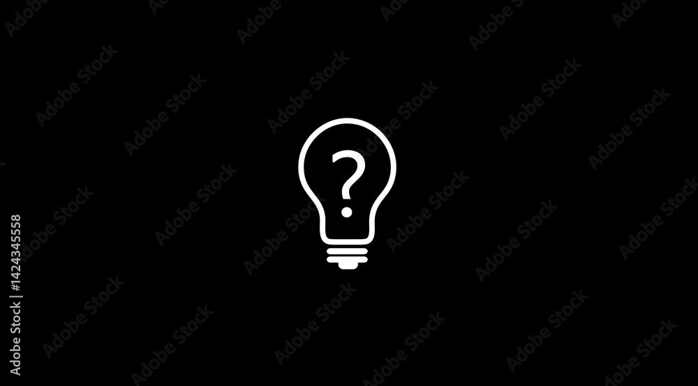 Bulb with a question mark icon animation .thinking idea icon concept Bulb with a question mark icon animation .thinking idea icon concept