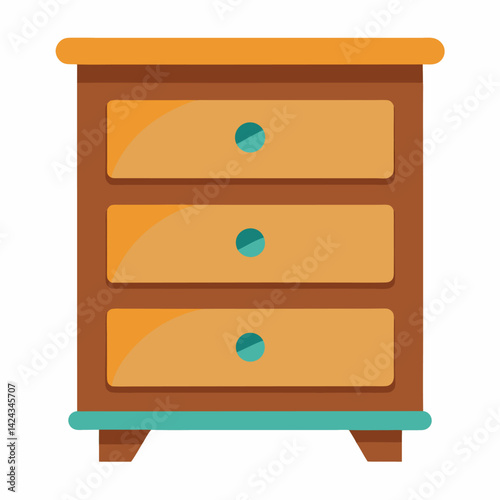wooden dresser furniture vector icon with white background