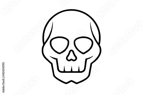 Skull Line Icon – Minimalist Skull Outline Vector

