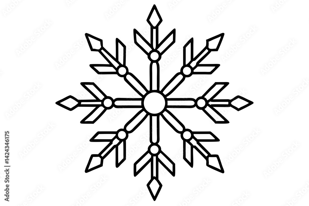 Snowflake Line Icon – Minimal Winter Snowflake Vector
Snowflake Line Icon – Minimal Winter Snowflake Vector