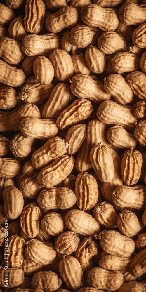 Peanuts as food background. Top view flat lay