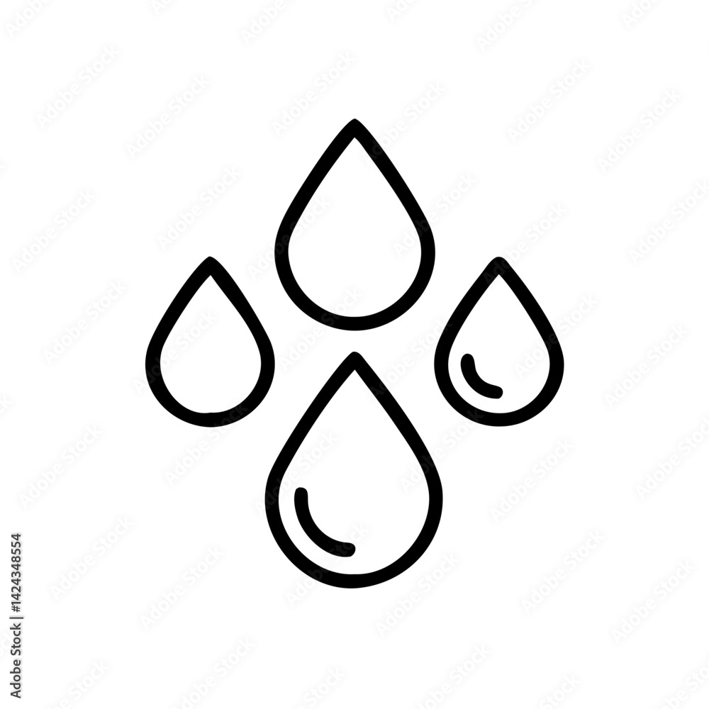 Refreshing rain drops falling softly, a simple line art design symbolizing hydration and purity. Refreshing rain drops falling softly, a simple line art design symbolizing hydration and purity.