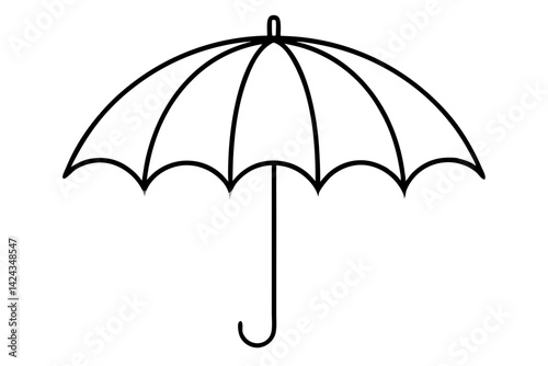 Umbrella Line Icon – Simple Outline Weather Symbol Vector

