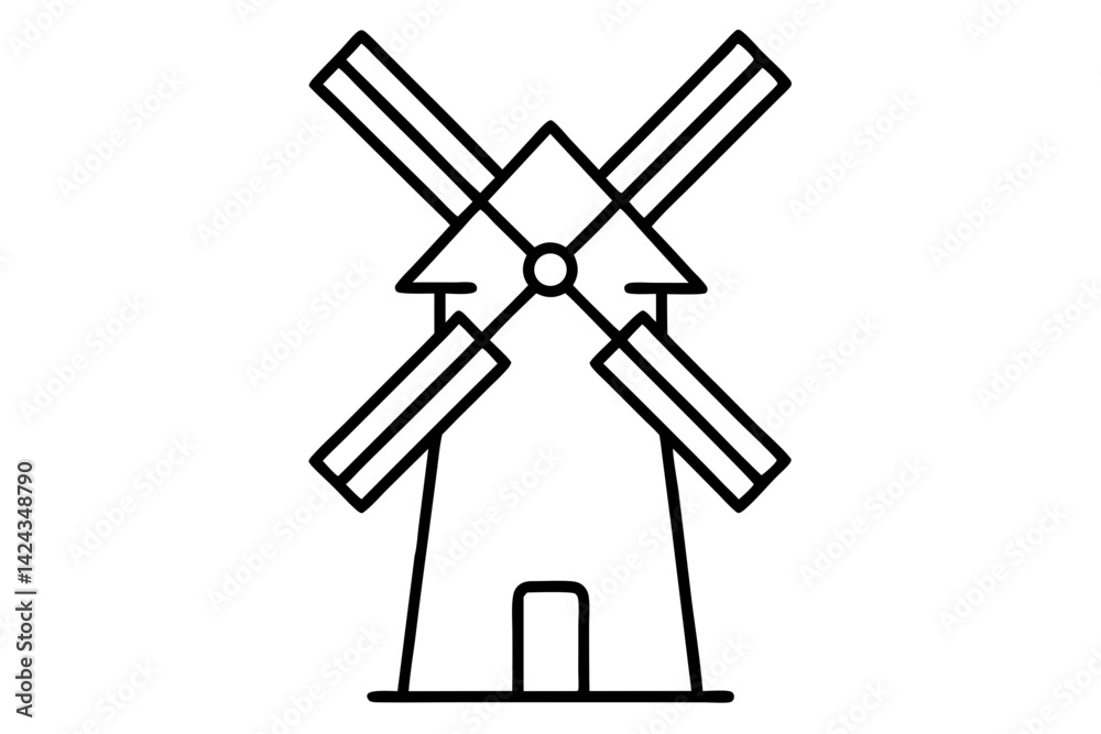 Windmill Icon – Simple Line Art Vector for Eco, Energy, and Farm Designs
Windmill Icon – Simple Line Art Vector for Eco, Energy, and Farm Designs