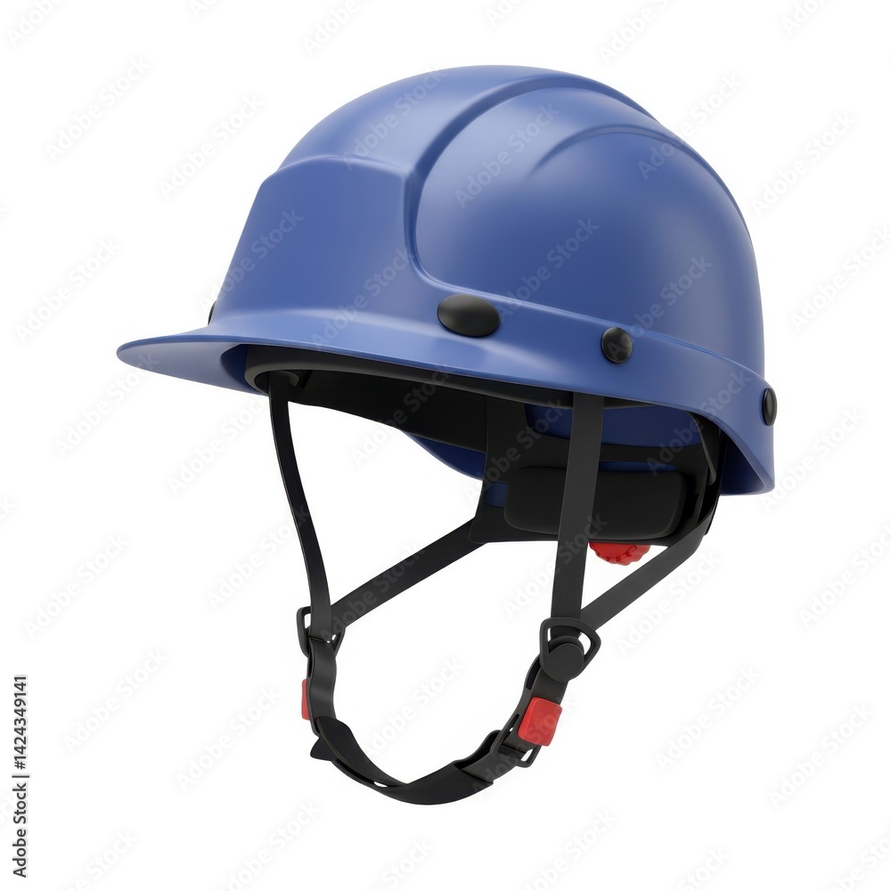 Naklejka premium Blue safety helmet protective headgear construction equipment isolated on white background