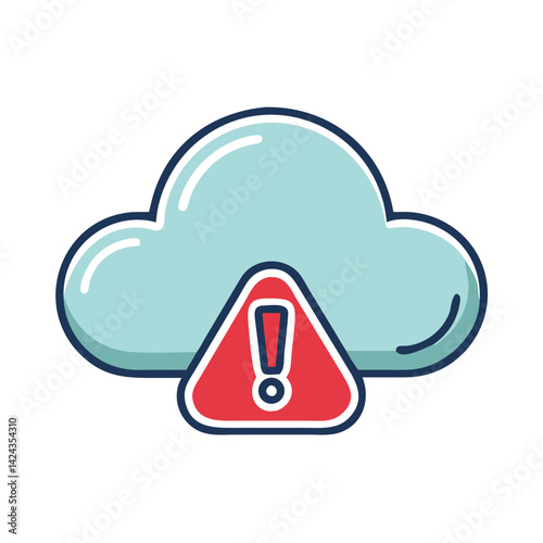 Cloud Alert with Warning Sign Representing Cloud Storage Management  