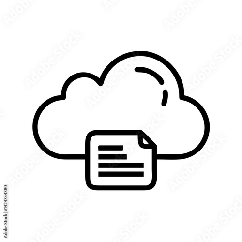 Cloud Storage Management and Cloud History with Document Icon  