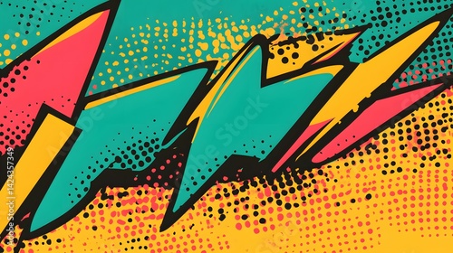 Wallpaper Mural Vibrant comic-book-style graphic design with bold lines and colors. Torontodigital.ca