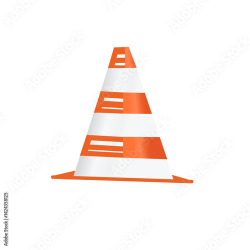 Traffic cone vector icon isolated. Modern icon for traffic safety sign design.