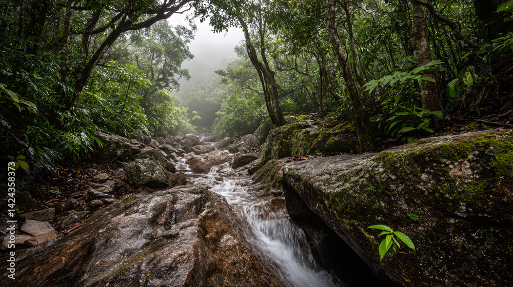 Mountain Stream Whispering Through the Forest Mountain Stream Whispering Through the Forest