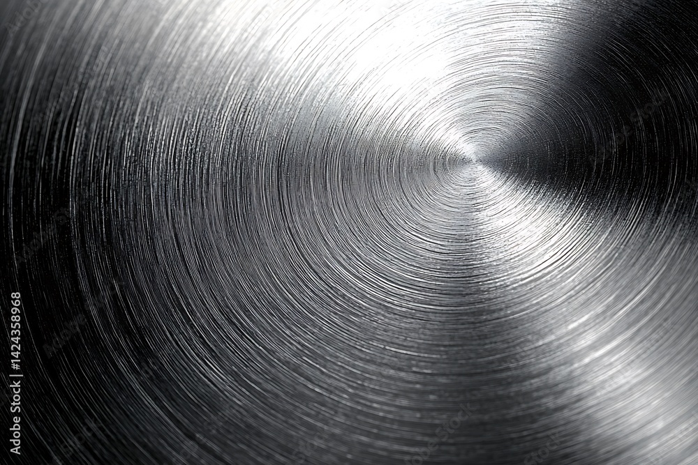 Circular Scratched Metal Texture Silver Shiny Abstract Reflective Metallic Plate Circular Scratched Metal Texture Silver Shiny Abstract Reflective Metallic Plate