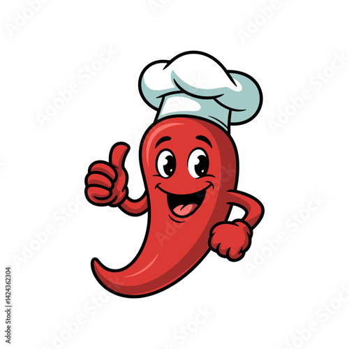 Animated Chili Pepper Chef's Thumbs Up: This cartoon chili pepper is shown with a chef's hat, giving a thumbs up gesture, celebrating cooking and culinary