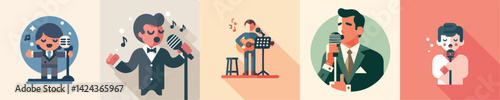 a person singing into a microphone while listening to music