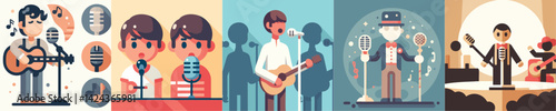 a person singing into a microphone while listening to music