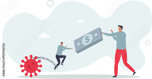 Business help, government economic stimulus package in COVID-19 Coronavirus financial crisis concept.flat character life .