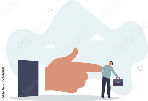 Fired employee, layoff or dismissal worker, misconduct or underperform staff, failure or trouble employment, jobless or unemployment concept.flat character life .