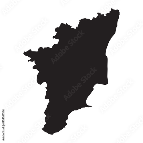 Tamilnadu map outline drawing