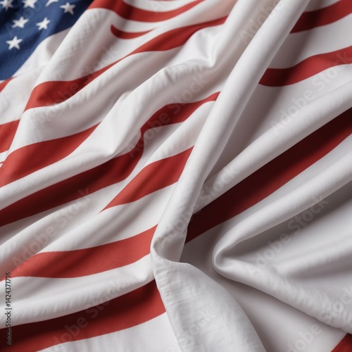 Obraz na płótnie American flag fabric waving in soft folds w salonie