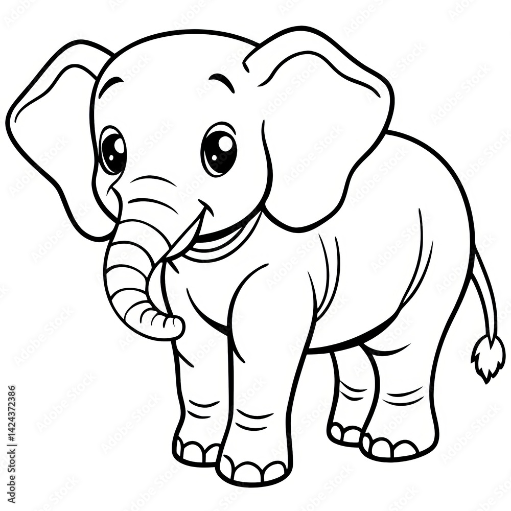 Obraz premium Elephant Line Art Drawing
