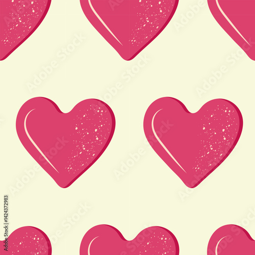Seamless heart-shaped cookie pattern. Vector illustration for design projects