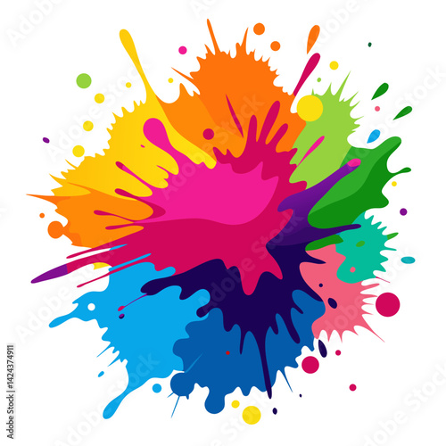 An explosion of vibrant rainbow colors celebrating life's joyful moments with a bold, energetic, and dynamic design.