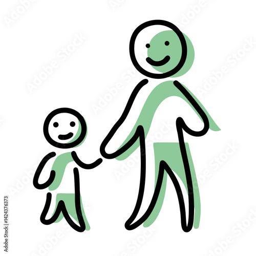 step-parent and child holding hands in a playful style  