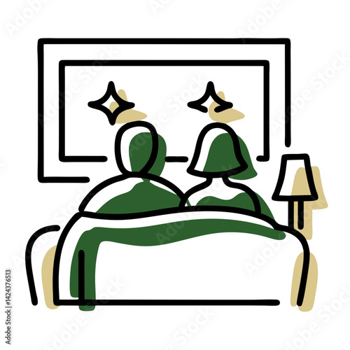 Couple enjoying a movie together on a cozy couch  
