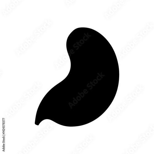 Kidney bean silhouette vector flat design.
