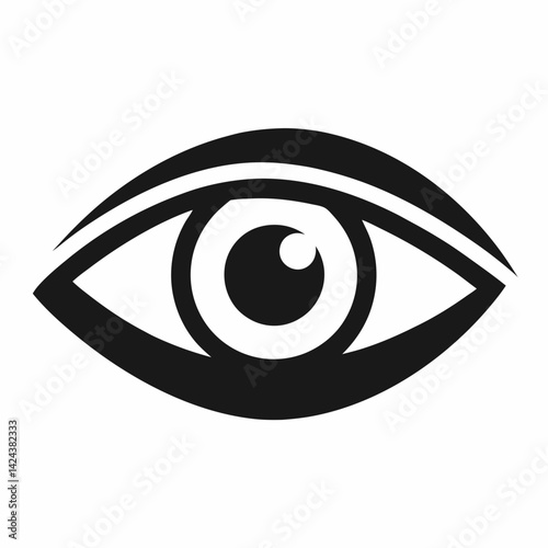 Single eye icon vector on white background.