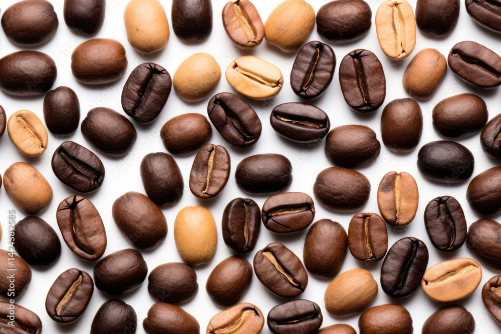 coffee beans with varying levels of roast, from light to dark brown, showcasing the different color intensities of each bean coffee beans with varying levels of roast, from light to dark brown, showcasing the different color intensities of each bean