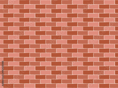 red brick wall, vector red tiles background