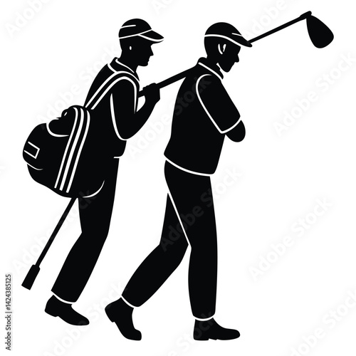 Caddie Carrying Golfers Bag During Round