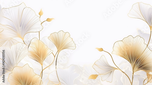 Abstract watercolor art background vector Gingko