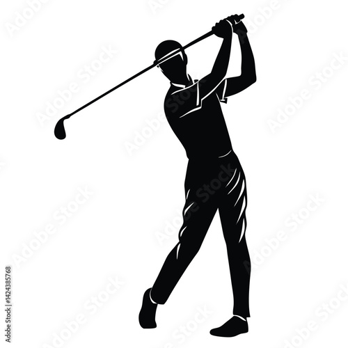 Golf Player Relaxed Pose Before Shot