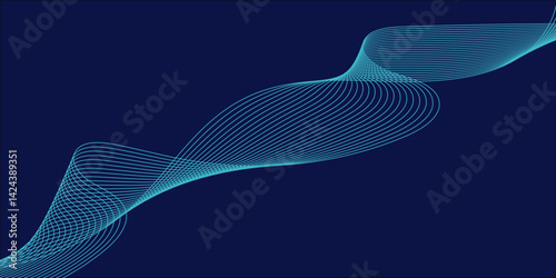 abstract colorful wave line background blue background.	