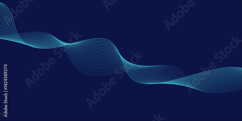 abstract colorful wave line background blue background.	