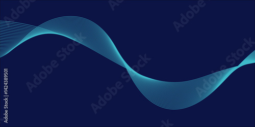 abstract colorful wave line background blue background.	
