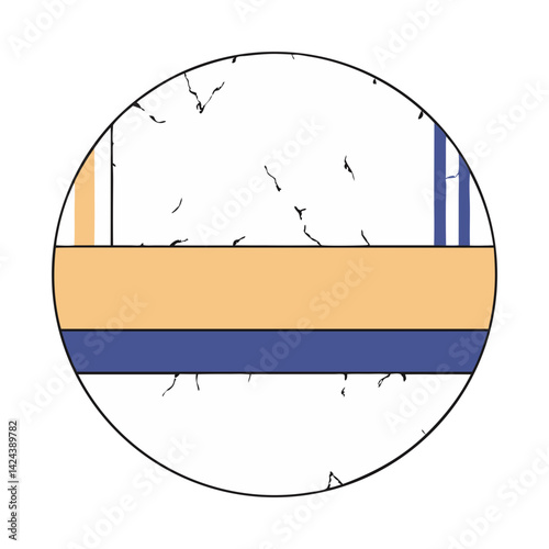 Serene marble landscape with calming pastel bands and a minimalist circular frame.