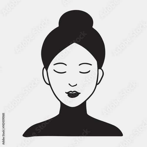 silhouette of a woman with long hair