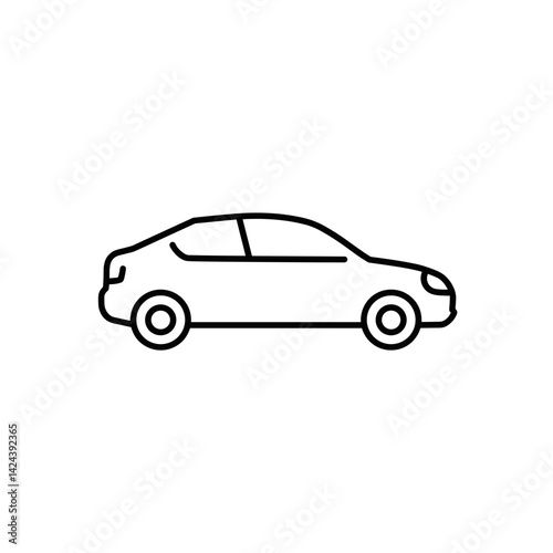 Simple outline of a car for transport and travel concepts  