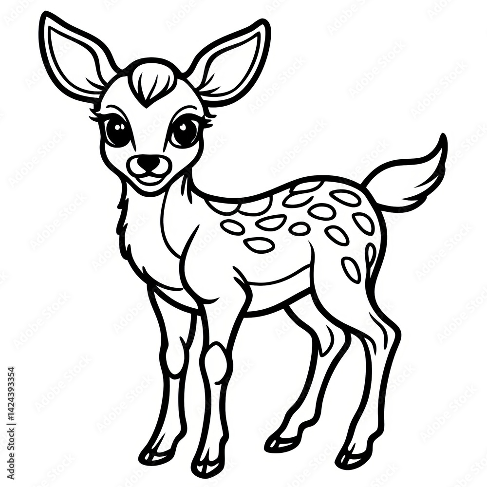 Fototapeta premium Graceful Deer Line Art