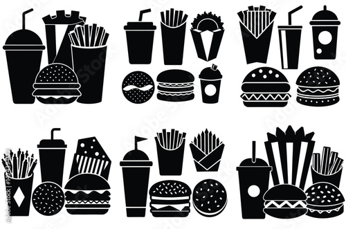 set of icons of food