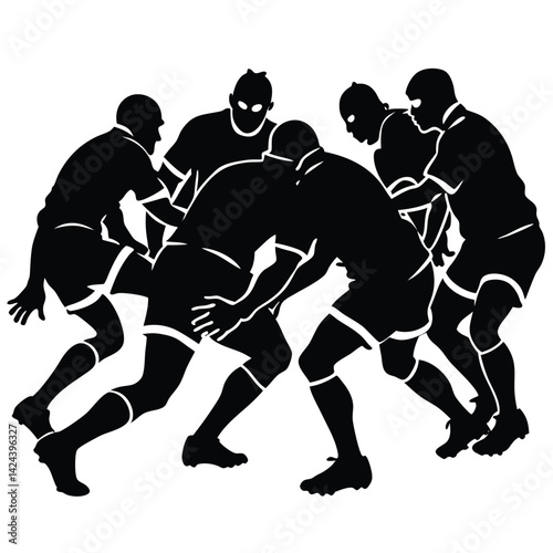 Rugby Scrum in Action