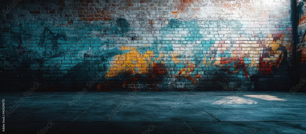 Urban Graffiti Brick Wall Interior