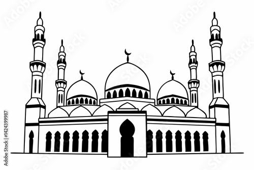 silhouette of mosque