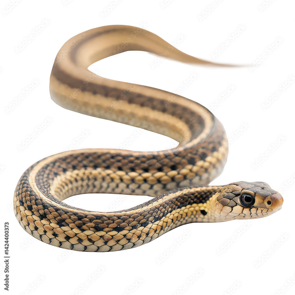 Fototapeta premium Snake png garter species png slithering reptile png white background image