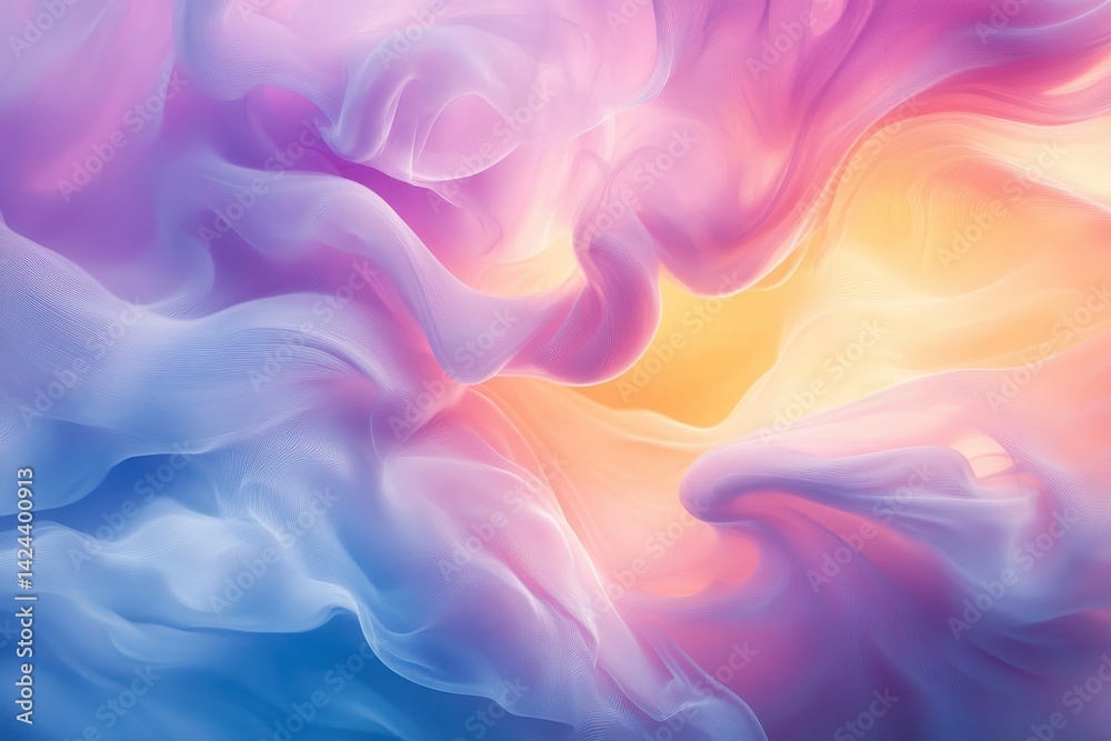 Abstract pastel cloudscape with blended hues of pink purple blue and yellow creating a dreamy effect Abstract pastel cloudscape with blended hues of pink purple blue and yellow creating a dreamy effect