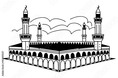 silhouette of mosque