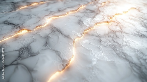 Marble surface with glowing cracks